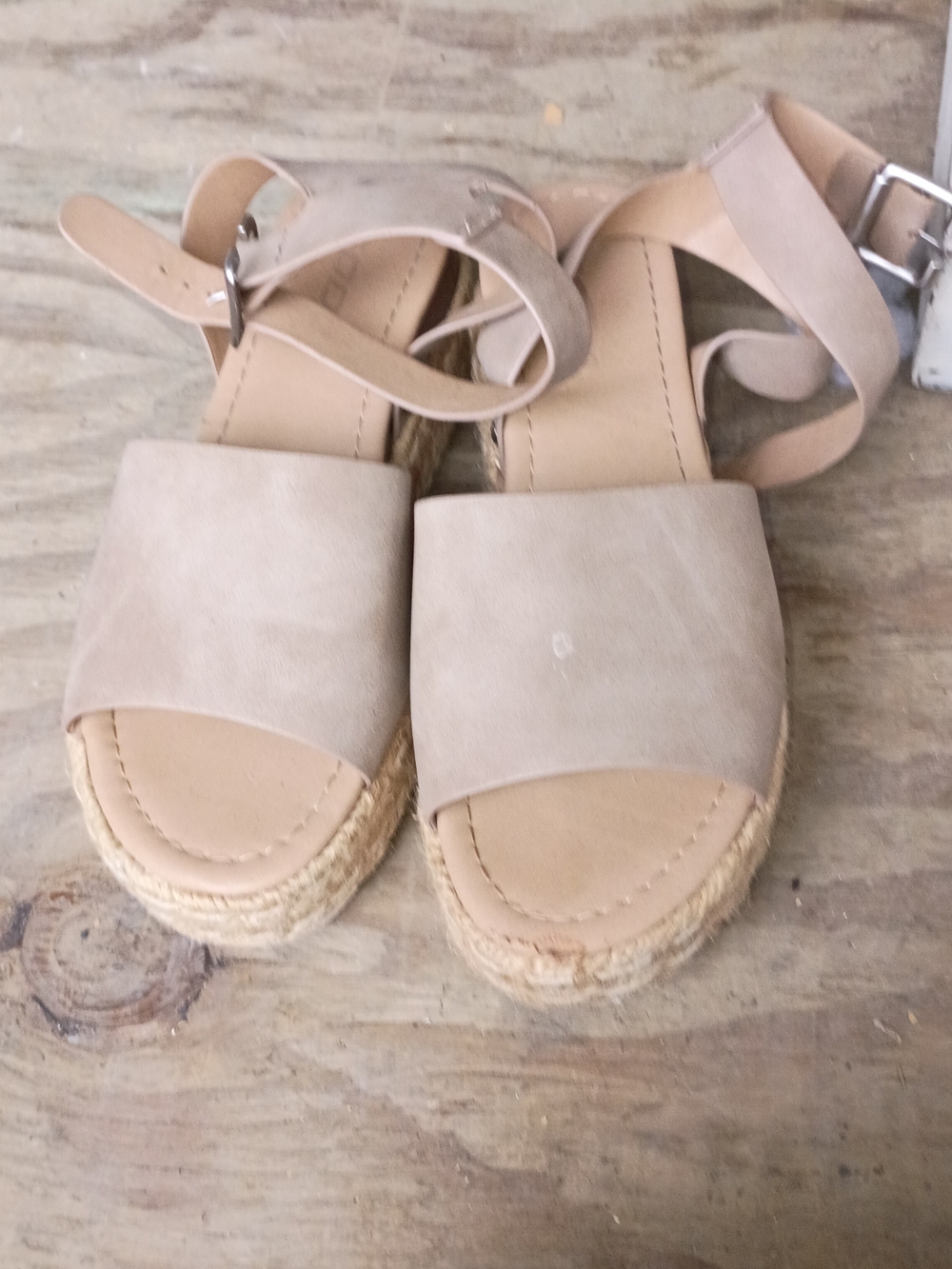 SODA Nude Tan Espadrille Ankle-Strap Sandals